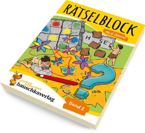 Buchcover und Innenansicht für das Buch: Rätselblock ab 6 Jahre - Band 2