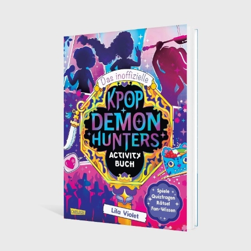 Buchcover und Innenansicht für das Buch: Das inoffizielle K-POP DEMON HUNTERS Activity Buch