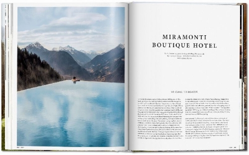 Buchcover und Innenansicht für das Buch: Great Escapes Alps. The Hotel Book