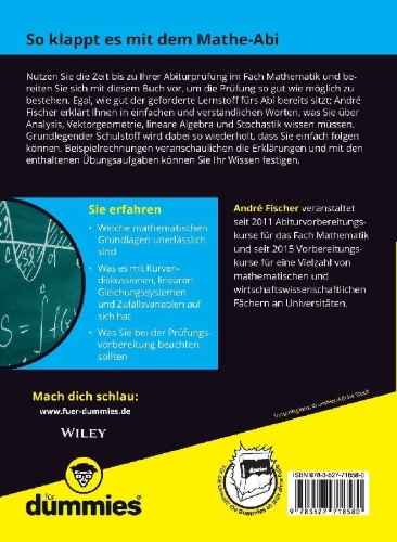 Buchcover und Innenansicht für das Buch: Abitur Mathematik für Dummies