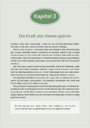 Buchcover und Innenansicht für das Buch: Entspannung erleben in der Kita