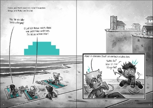 Buchcover und Innenansicht für das Buch: Das Dorf (Band 6) - Verloren in der Finsternis