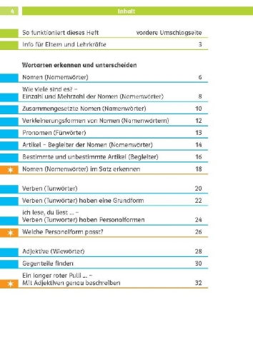 Buchcover und Innenansicht für das Buch: Die Deutsch-Helden Grammatik 2. Klasse