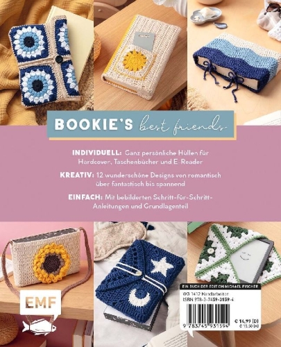 Buchcover und Innenansicht für das Buch: Buchhüllen häkeln - mit crochetinglara