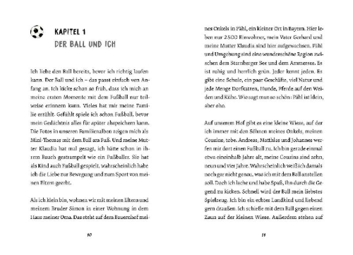 Buchcover und Innenansicht für das Buch: Mein Weg zum Fußballprofi