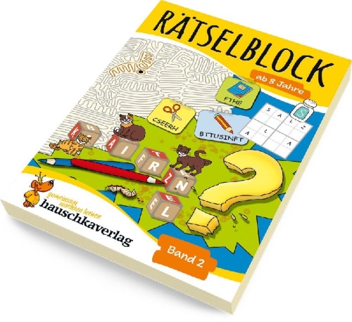 Buchcover und Innenansicht für das Buch: Rätselblock ab 8 Jahre - Band 2