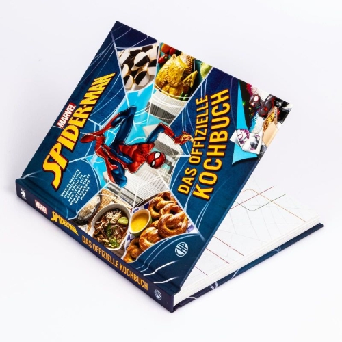 Buchcover und Innenansicht für das Buch: Marvel: Spider-Man: Das offizielle Kochbuch