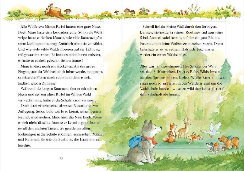Buchcover und Innenansicht für das Buch: Willkommen in der Waldschule (Band 1) - Beste Freunde - Pfote drauf!