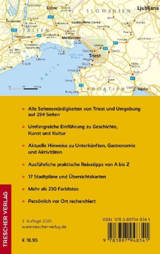 Buchcover und Innenansicht für das Buch: TRESCHER Reiseführer Triest