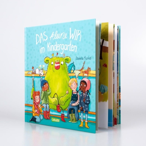 Buchcover und Innenansicht für das Buch: Das kleine WIR im Kindergarten