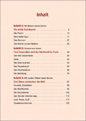 Buchcover und Innenansicht für das Buch: Lesenlernen in 3 Schritten - Die schönsten Abenteuergeschichten