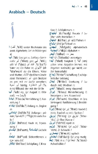 Buchcover und Innenansicht für das Buch: Langenscheidt Praktisches Wörterbuch Arabisch