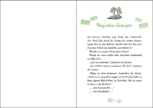 Buchcover und Innenansicht für das Buch: Anderwald (Band 2) - Auf der Spur des Feuervogels