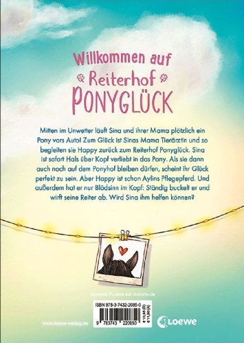 Buchcover und Innenansicht für das Buch: Reiterhof Ponyglück (Band 1) - Ein Pony für Sina