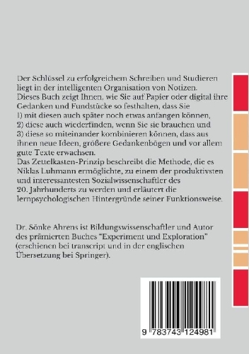 Buchcover und Innenansicht für das Buch: Das Zettelkasten-Prinzip