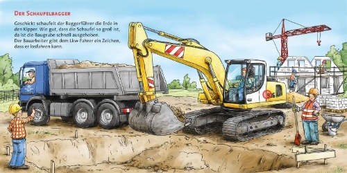 Buchcover und Innenansicht für das Buch: Hör mal (Soundbuch): Auf der Baustelle