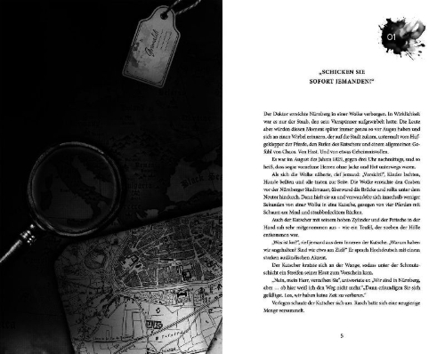Buchcover und Innenansicht für das Buch: Greta Grimaldi und der Junge aus dem Schatten
