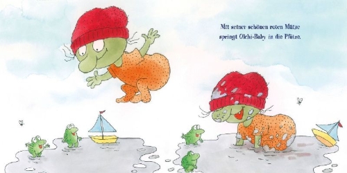 Buchcover und Innenansicht für das Buch: Die Olchis. Olchi-Baby macht, was es will!