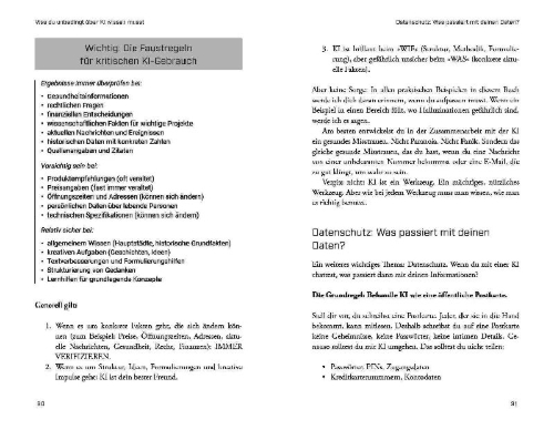 Buchcover und Innenansicht für das Buch: Smarter leben mit KI