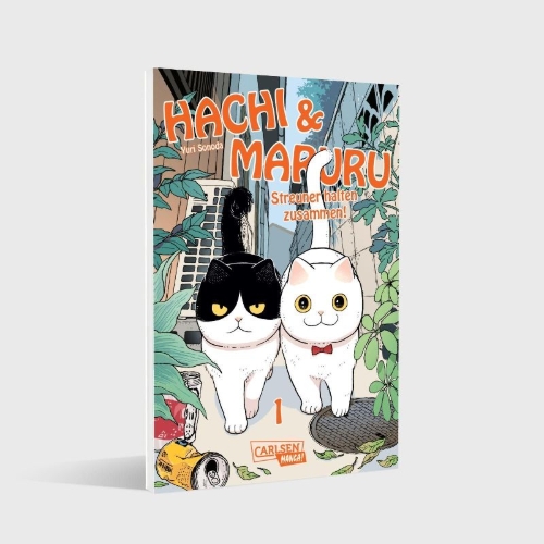 Buchcover und Innenansicht für das Buch: Tsure-neko Maruru to Hachi