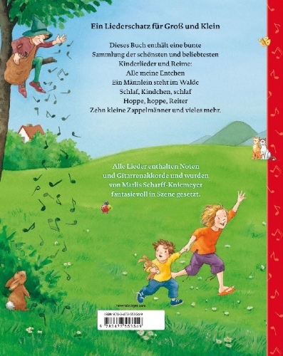 Buchcover und Innenansicht für das Buch: Lieder, Reime, Fingerspiele