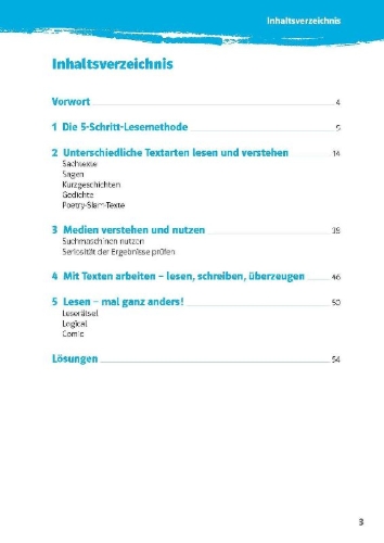 Buchcover und Innenansicht für das Buch: Klett 10-Minuten-Training Deutsch Texte lesen und verstehen 6. Klasse