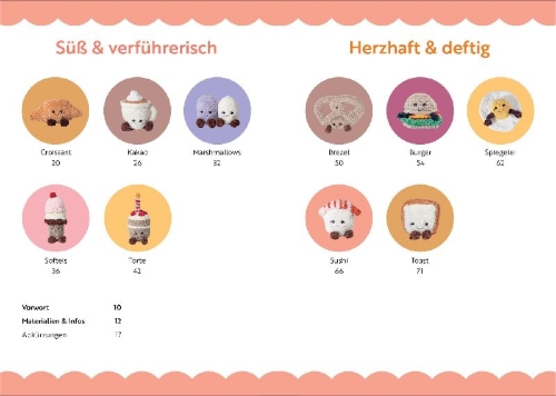 Buchcover und Innenansicht für das Buch: Supercute Food häkeln
