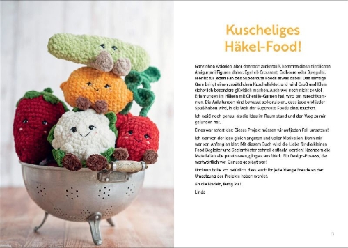 Buchcover und Innenansicht für das Buch: Supercute Food häkeln