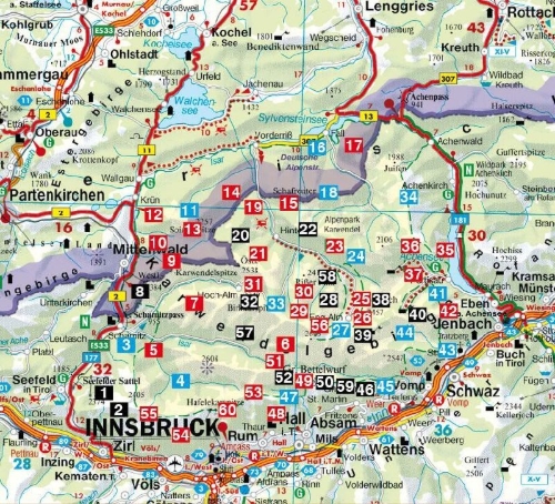 Buchcover und Innenansicht für das Buch: ROTHER Wanderführer Karwendel