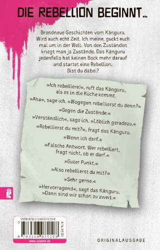 Buchcover und Innenansicht für das Buch: Die Känguru-Rebellion