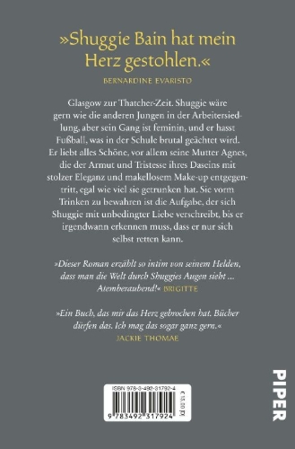 Buchcover und Innenansicht für das Buch: Shuggie Bain