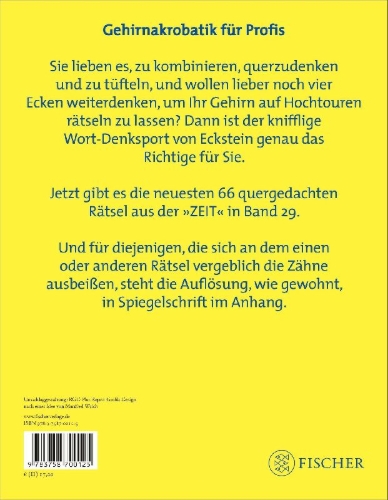 Buchcover und Innenansicht für das Buch: Eckstein - Um die Ecke gedacht 29