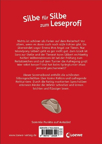 Buchcover und Innenansicht für das Buch: Die besten Silbengeschichten zum Lesenlernen - Pferde und Ponys