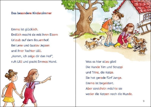 Buchcover und Innenansicht für das Buch: Die besten Silbengeschichten zum Lesenlernen - Pferde und Ponys