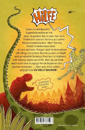 Buchcover und Innenansicht für das Buch: Hilfe, zu viele Saurier!