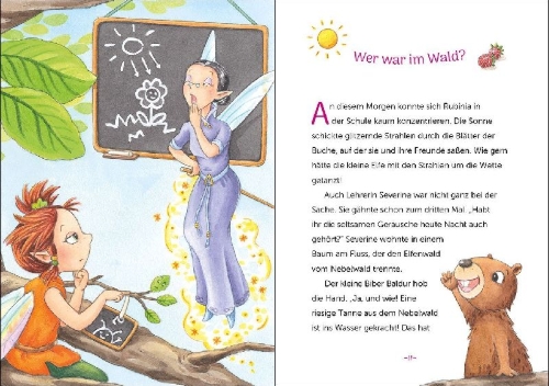 Buchcover und Innenansicht für das Buch: Rubinia Wunderherz, die mutige Waldelfe (Band 7) - Die Kraft der Freundschaft