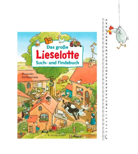 Buchcover und Innenansicht für das Buch: Das große Lieselotte Such- und Findebuch