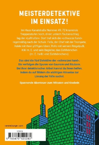 Buchcover und Innenansicht für das Buch: Die Abenteuer der schwarzen Hand