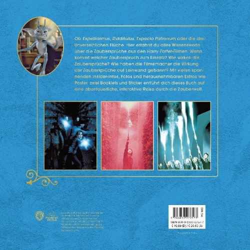 Buchcover und Innenansicht für das Buch: Harry Potter: Spells & Charms: a Movie Scrapbook