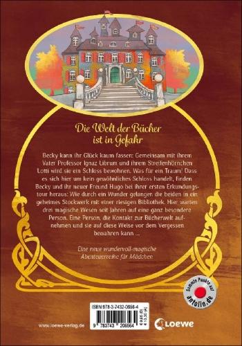 Buchcover und Innenansicht für das Buch: Das Bücherschloss (Band 1) - Das Geheimnis der magischen Bibliothek