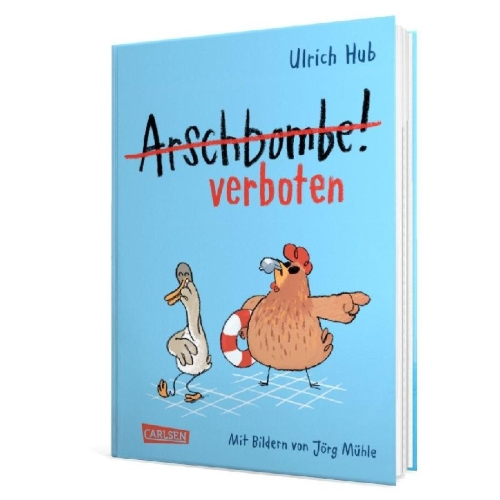 Buchcover und Innenansicht für das Buch: Arschbombe verboten