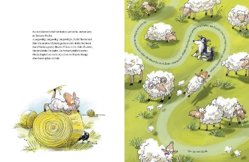 Buchcover und Innenansicht für das Buch: Die Fußballschafe