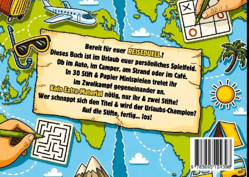 Buchcover und Innenansicht für das Buch: 1 gegen 1 Reiseduell