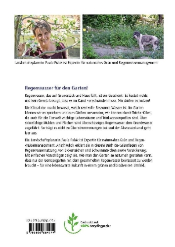 Buchcover und Innenansicht für das Buch: Regenwasser nutzen - ein Geschenk für meinen Garten