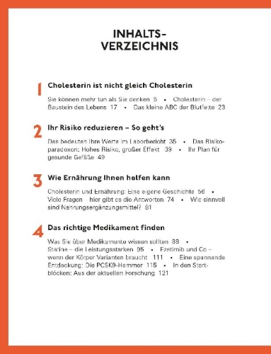 Buchcover und Innenansicht für das Buch: Runter mit dem Cholesterin