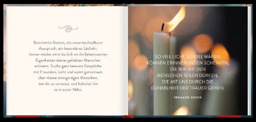 Buchcover und Innenansicht für das Buch: Am Ende bleibt die Liebe. Worte des Trostes