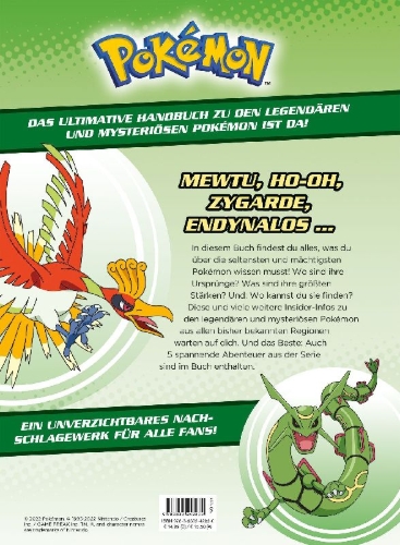 Buchcover und Innenansicht für das Buch: Pokémon - Legendary and Mythical Guidebook: Super Deluxe Edition