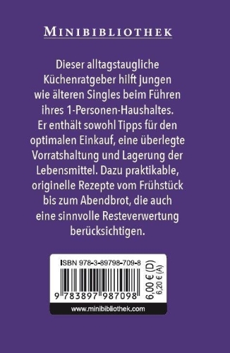 Buchcover und Innenansicht für das Buch: Single-Küche