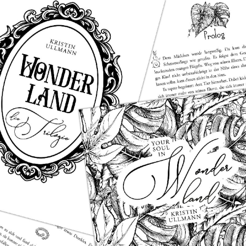 Buchcover und Innenansicht für das Buch: Wonderland - die Trilogie