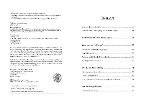 Buchcover und Innenansicht für das Buch: Das große Handbuch der Stiftungen